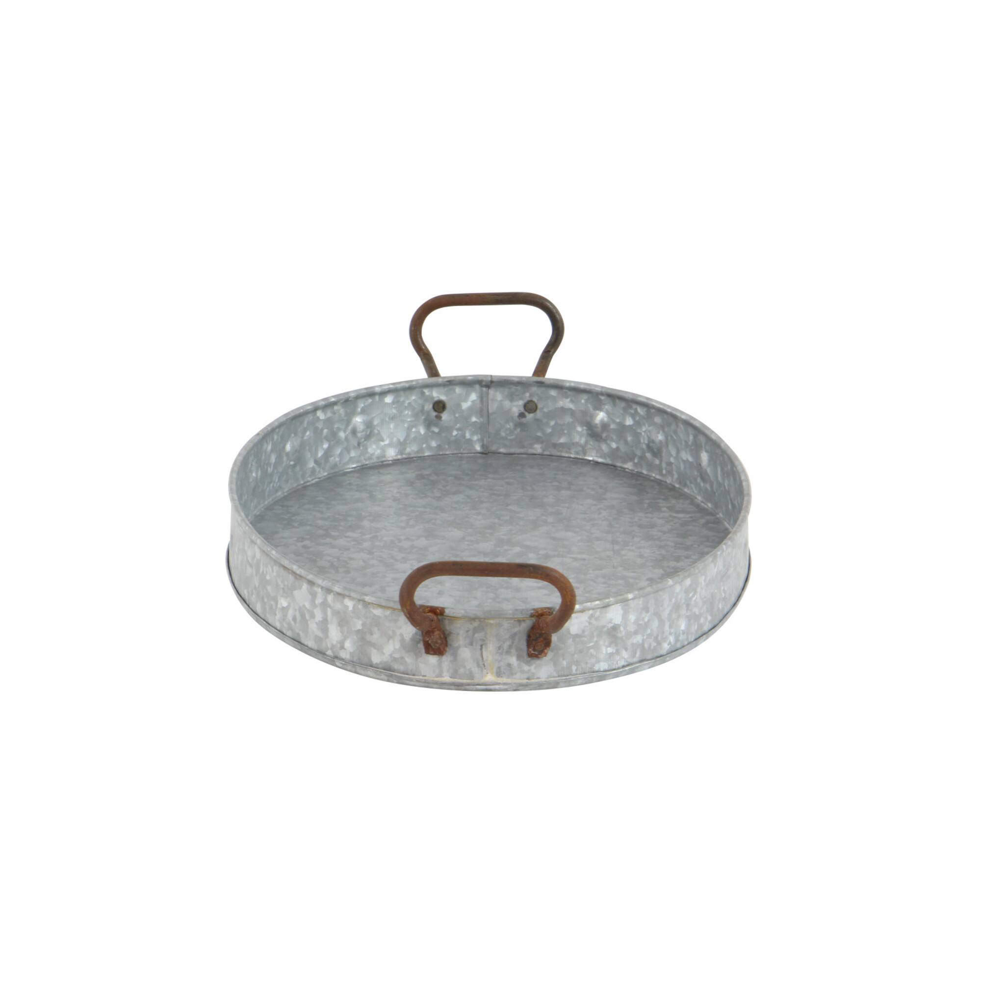 Grey Metal Farmhouse Tray Set